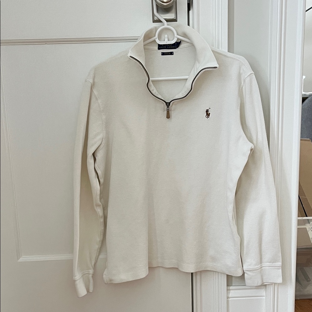 Men’s Polo Ralph Lauren Off-White Quarter-Zip Sweater